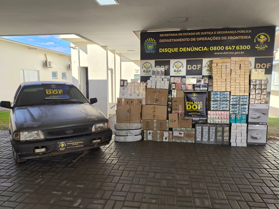 DOF barra rota do crime em Dourados e apreende mercadoria avaliada em R$ 205 mil